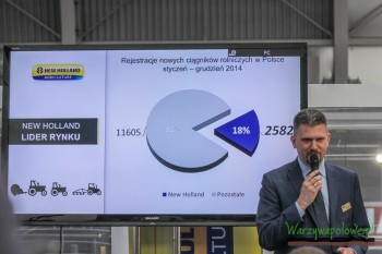 Tomasz Wieja z dumą poinformował o wynikach sprzedaży ciągników marki New Holland - w 2014 roku do polskich rolników trafiło 2582 niebieskich rolników