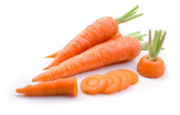 fresh carrots on white background