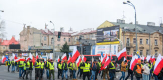 Lublin w barwach rolniczych protestów